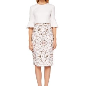 Ted Baker Barbz Majestic Embellished Dress In Ivory - Size 2 (US 6)